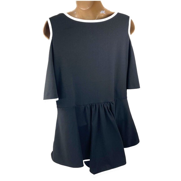 Joress Curve Lace Crochet Cold Shoulder Top 2XL Women Black Whimsigoth Fairy Y2K - Picture 6 of 14